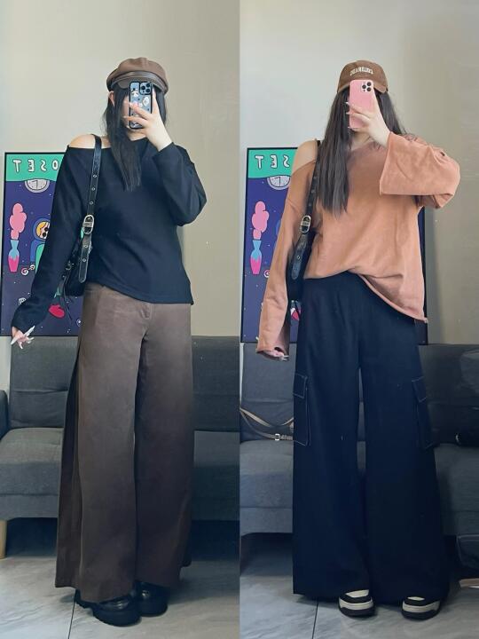 175cm 170斤｜真的超爱上窄下宽阔腿裤