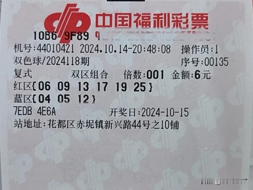 双色球第 118 期：晒票会友。
上期晒票会友未能如愿，而开奖结果号码为：红球号