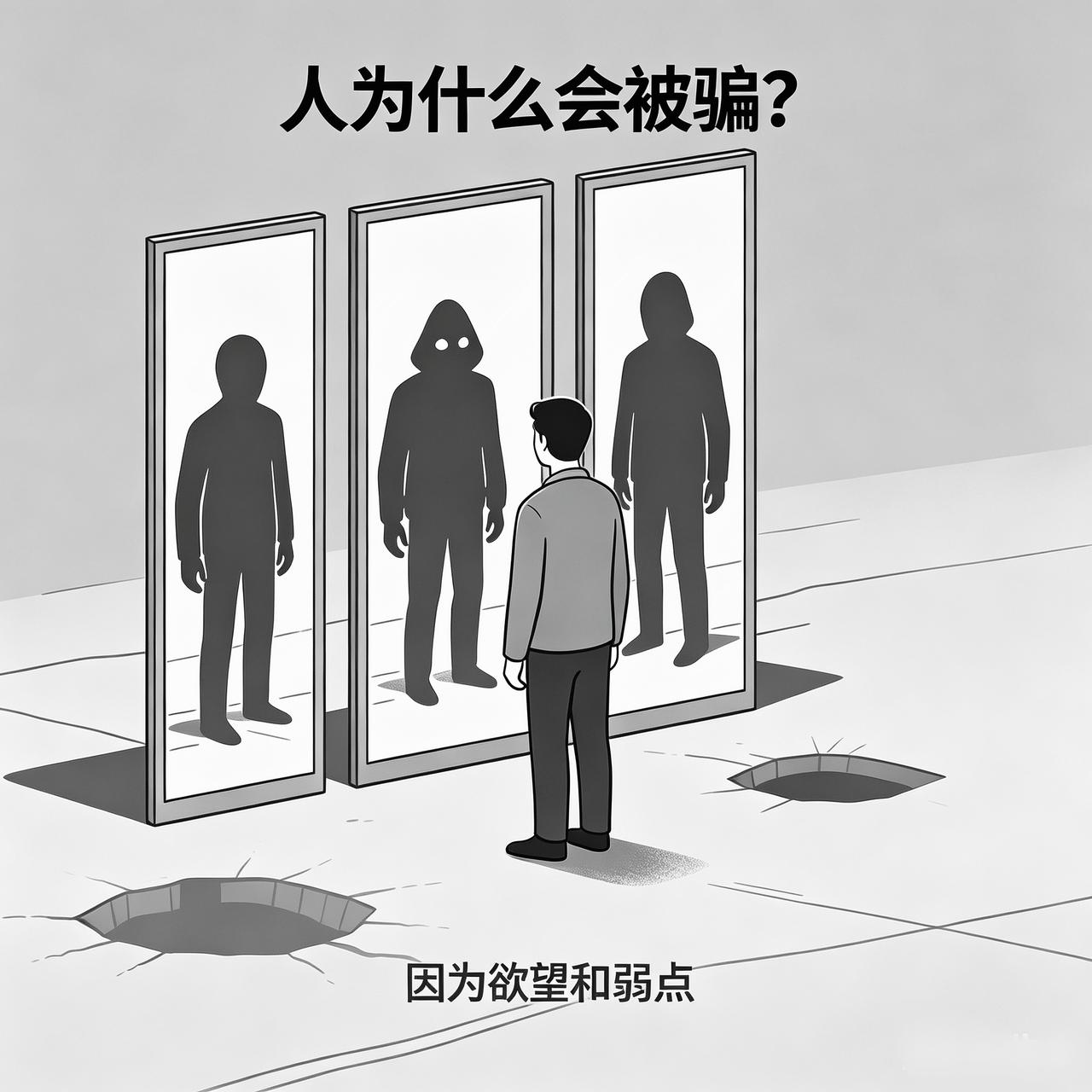 上当受骗是由于欲望和弱点！
 
世道深险，人心难测，社会复杂，这是随时都能听到老