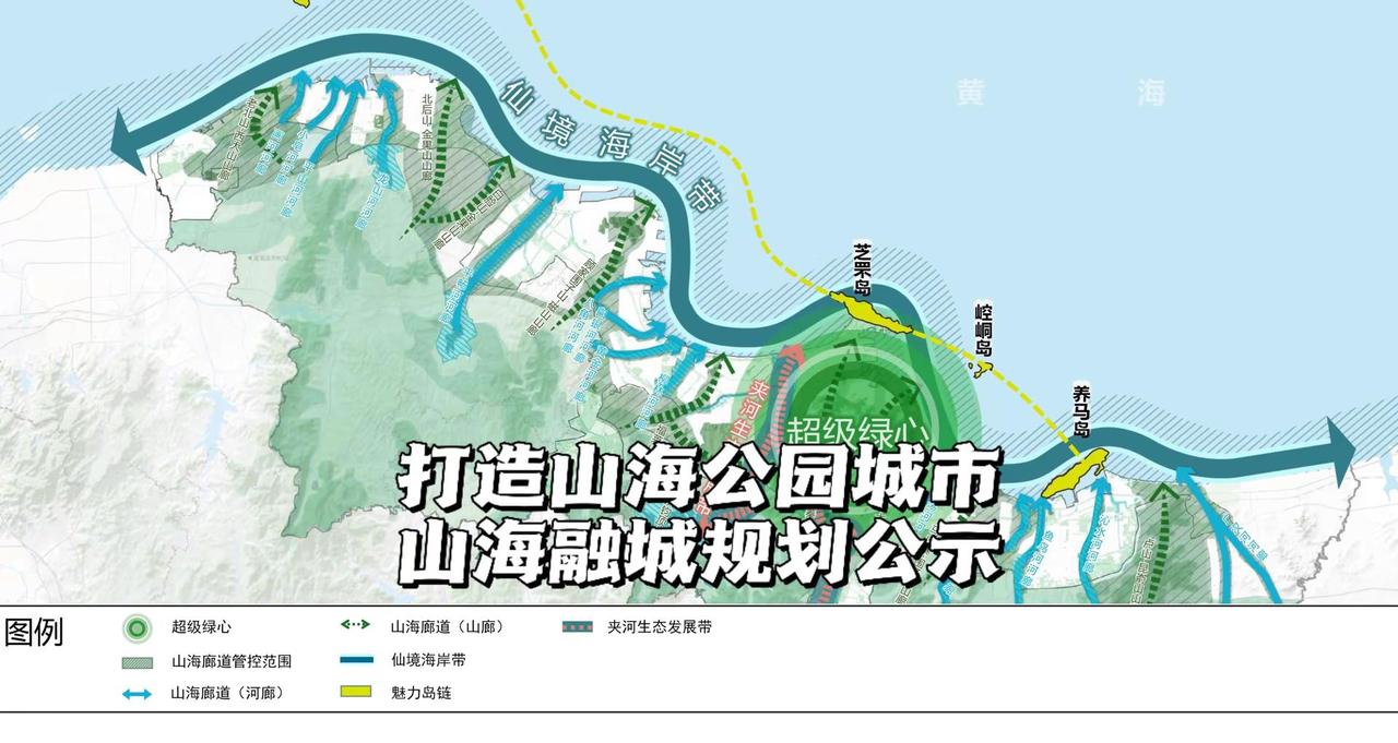 打造山海公园城市。打造山海公园城市，烟台市区“山海融城”规划公示。围绕“山海”融