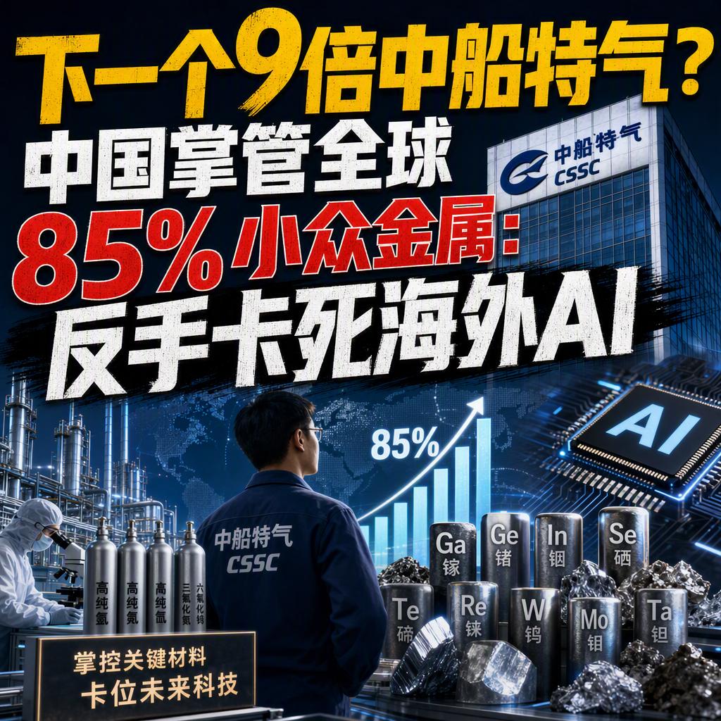 很多人以为卡住海外AI的只有稀土和六氟化钨。
但真正扼住算力咽喉的，是一种连名字