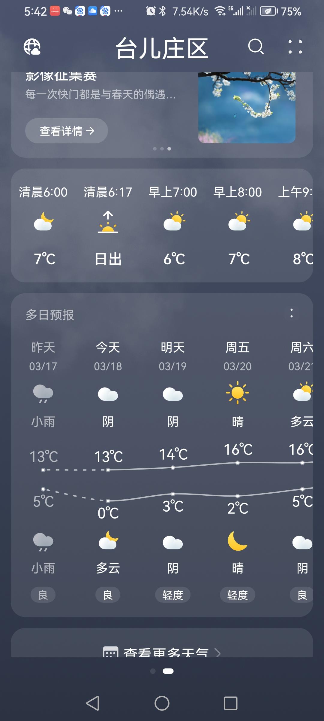 正月三十天气阴，昨夜的小雨洗尘埃，春雨润育万物生，古运河畔绿葱葱，春意盎然人轻松