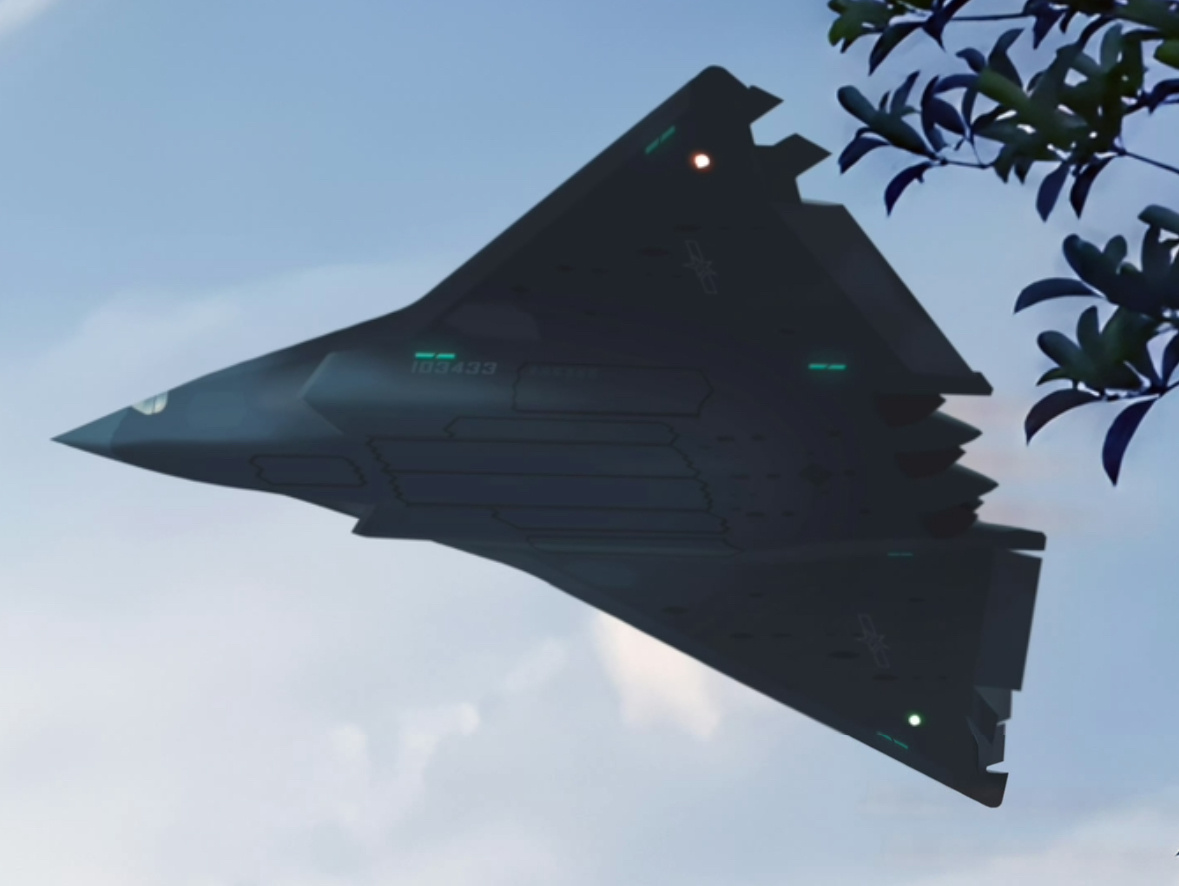 制作的歼36改款假想图，这进气口和尾喷口好看很多，太帅了！ ​​​