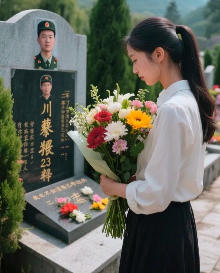 23岁汶川消防员牺牲三年后，女友捧花独坐墓前轻语：“我还没学会忘记你”

清明雨