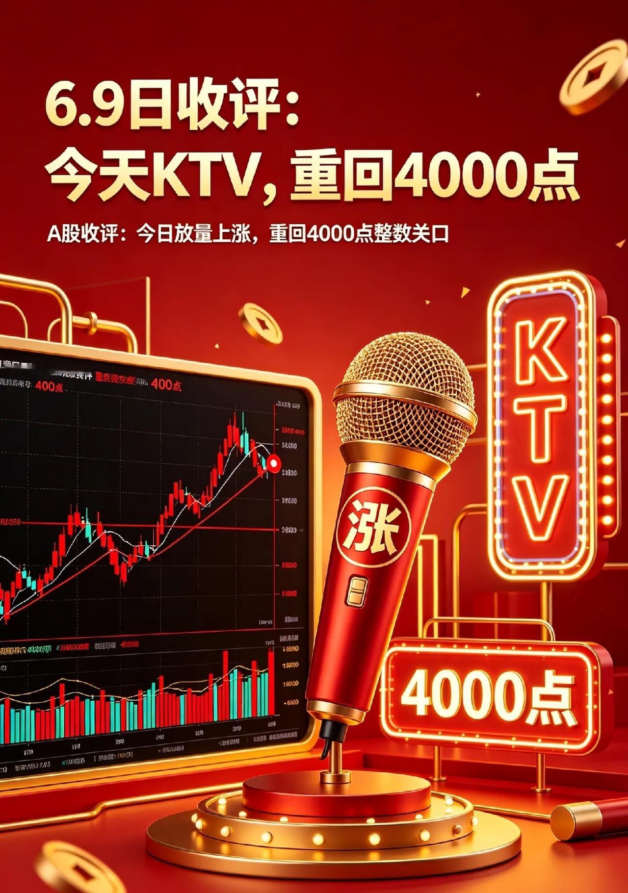 今天KTV,重回4000点,明日A股继续涨吗？       昨天中午和昨天收评，