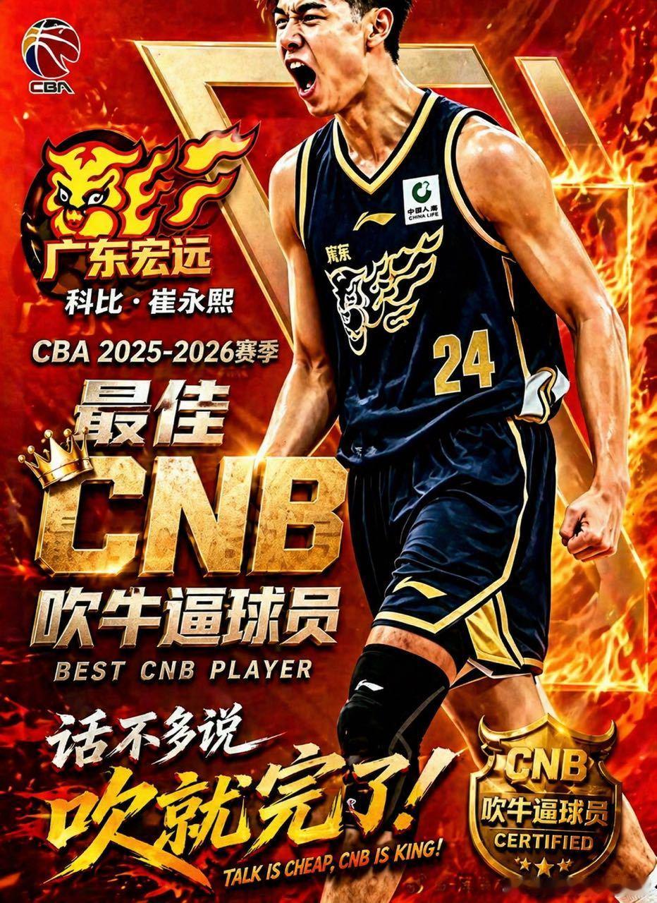 CBA 崔永熙当选本年度最佳崔牛逼球员。 