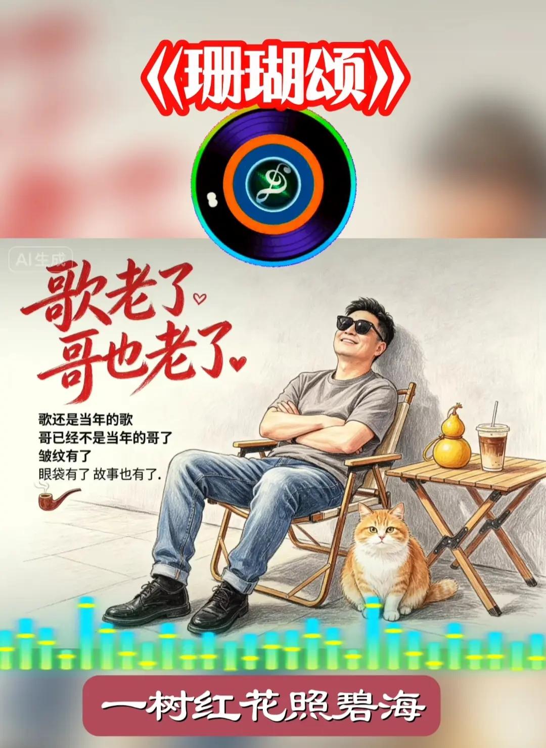 歌老了，哥也老了，歌还是当年的歌，哥已不是当年的哥了，眼袋有了，故事也有了。