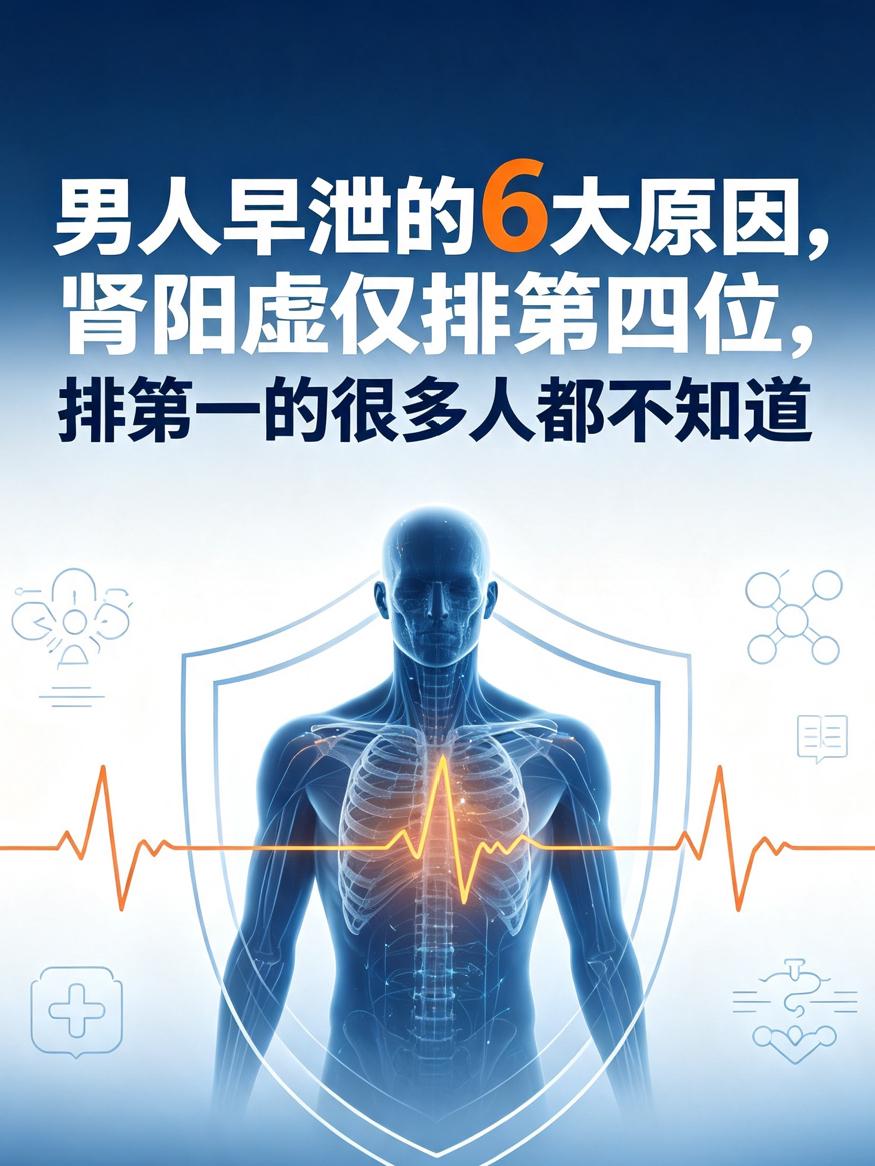 男人早泄的6大原因，肾阳虚仅排第四位，排第一的很多人都不知道

早泄这事，很多人