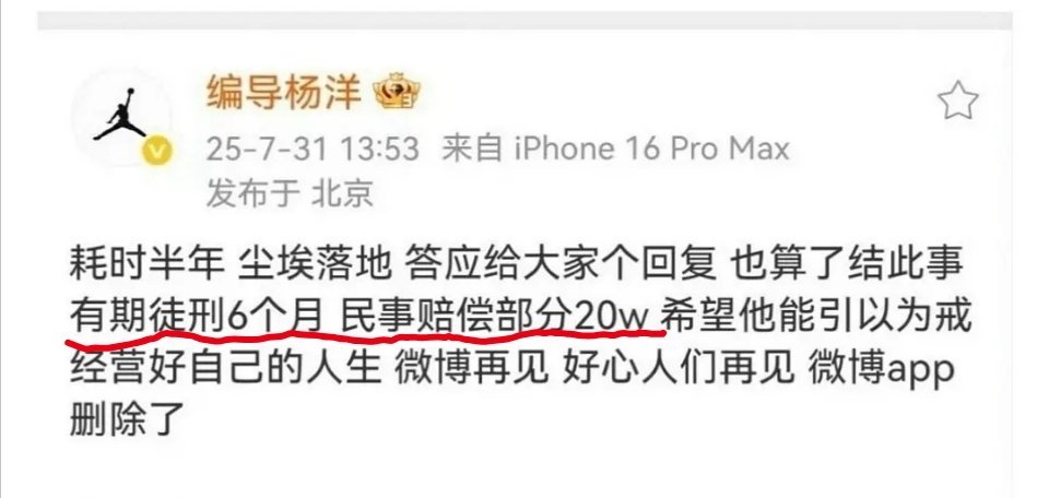 李明德被判有期徒刑六个月，民事赔偿部分20w。原本其实没这么多事情，谁叫李明德不