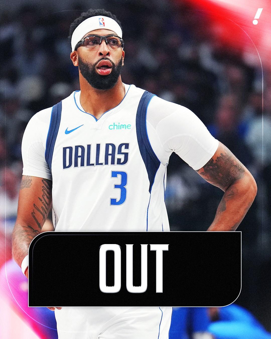 独行侠：浓眉遭遇低级别左小腿拉伤，上一场提前退出是为了保险起见，他还会缺席未来两