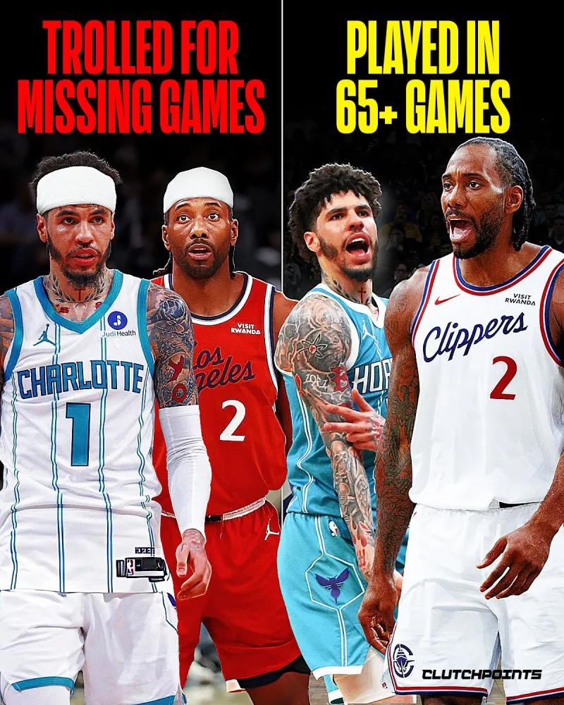 伦纳德与鲍尔均出战65+，撕掉伤病标签改写玻璃人叙事
04月13日讯 在NBA这