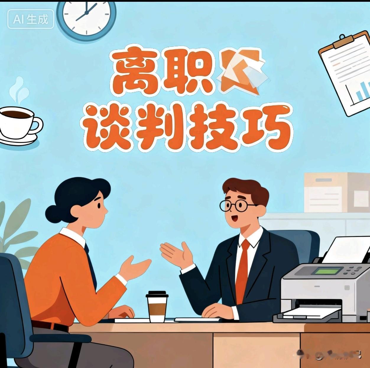 离职谈判技巧：

离职不是撕破脸，而是和公司的一次重要谈判。谈得好，能体面离开，