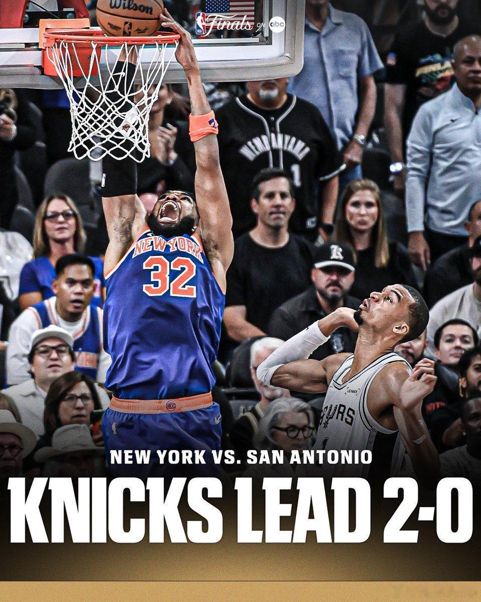 2比0的优势带回新乡？今年真是尼克斯的了？唐斯半场打爆文班 NBA