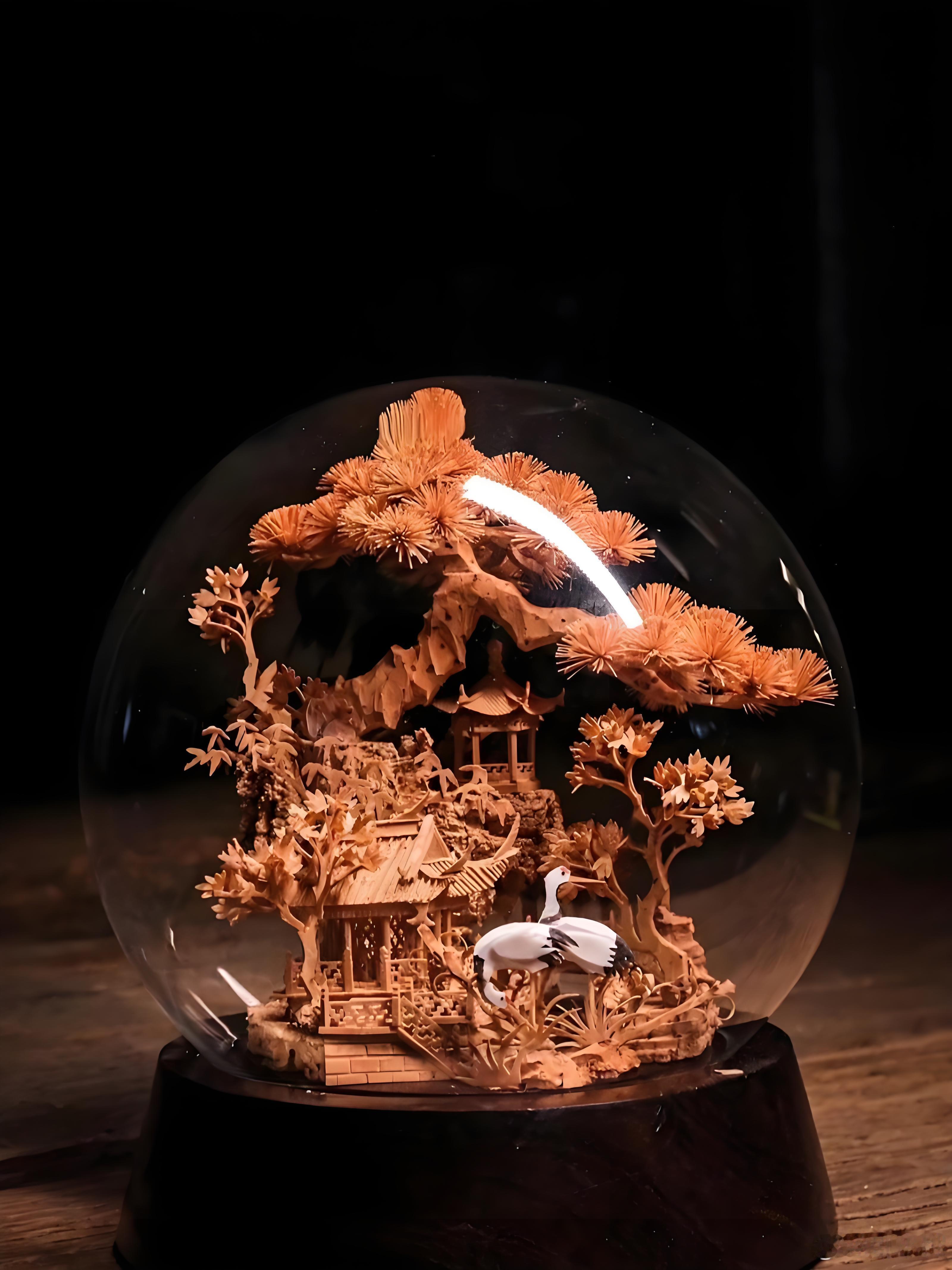 这个顶流发饰太上头了中国人把亭台楼阁戴在头上软木画制作太考验手艺！上千零部件精雕