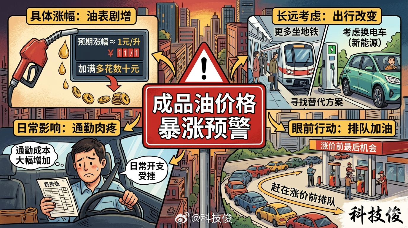 国内成品油价格将迎调整据说每升油价要暴涨快一块钱，以后加满一箱直接得多掏大几十。