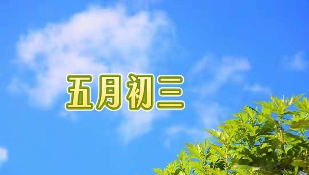 今日五月初三，别忘：1要满，2要点，3不送，4要吃，寓意安康顺遂
 
今天是农历