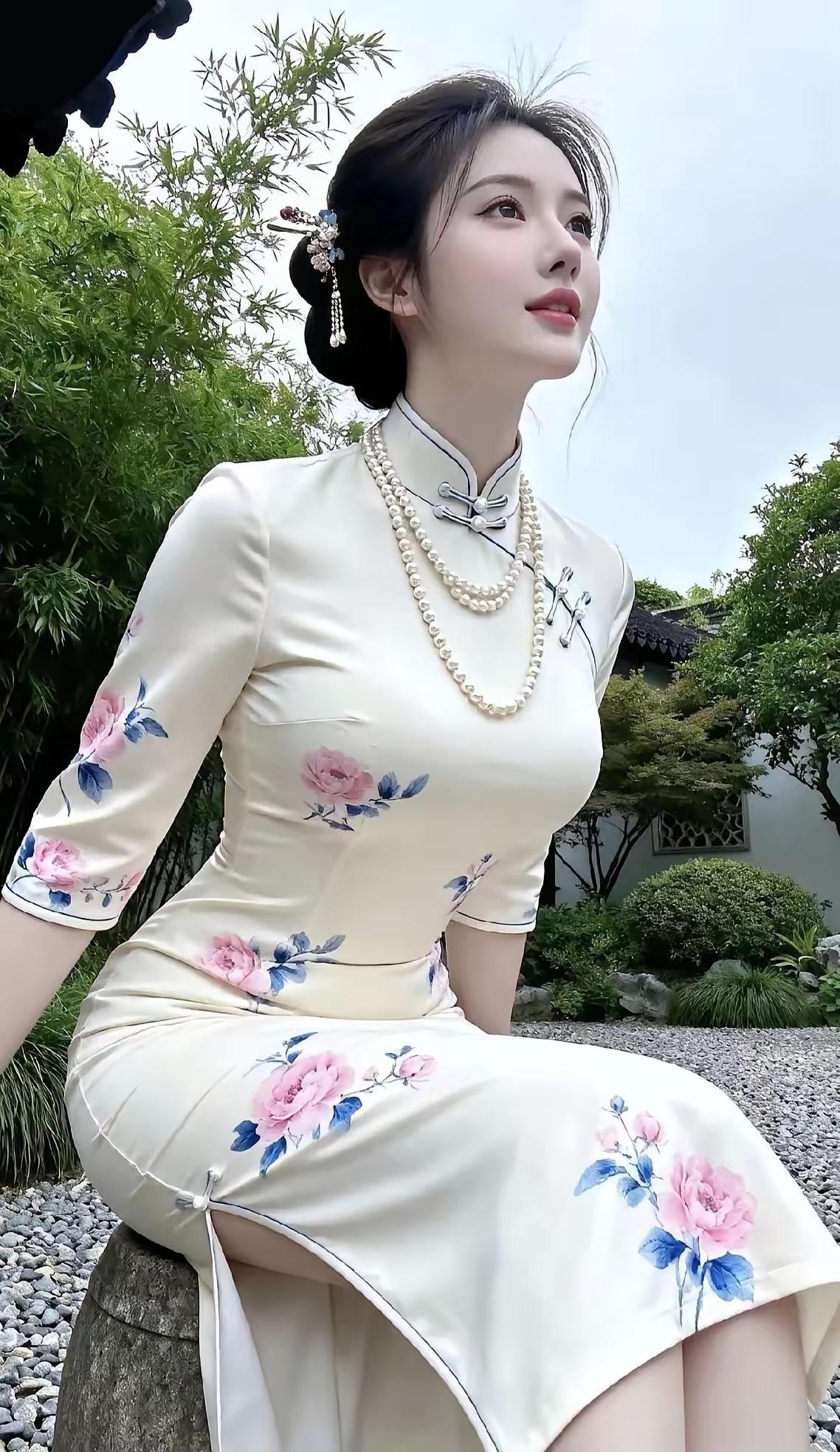 优雅旗袍，古典韵味，韵味十足