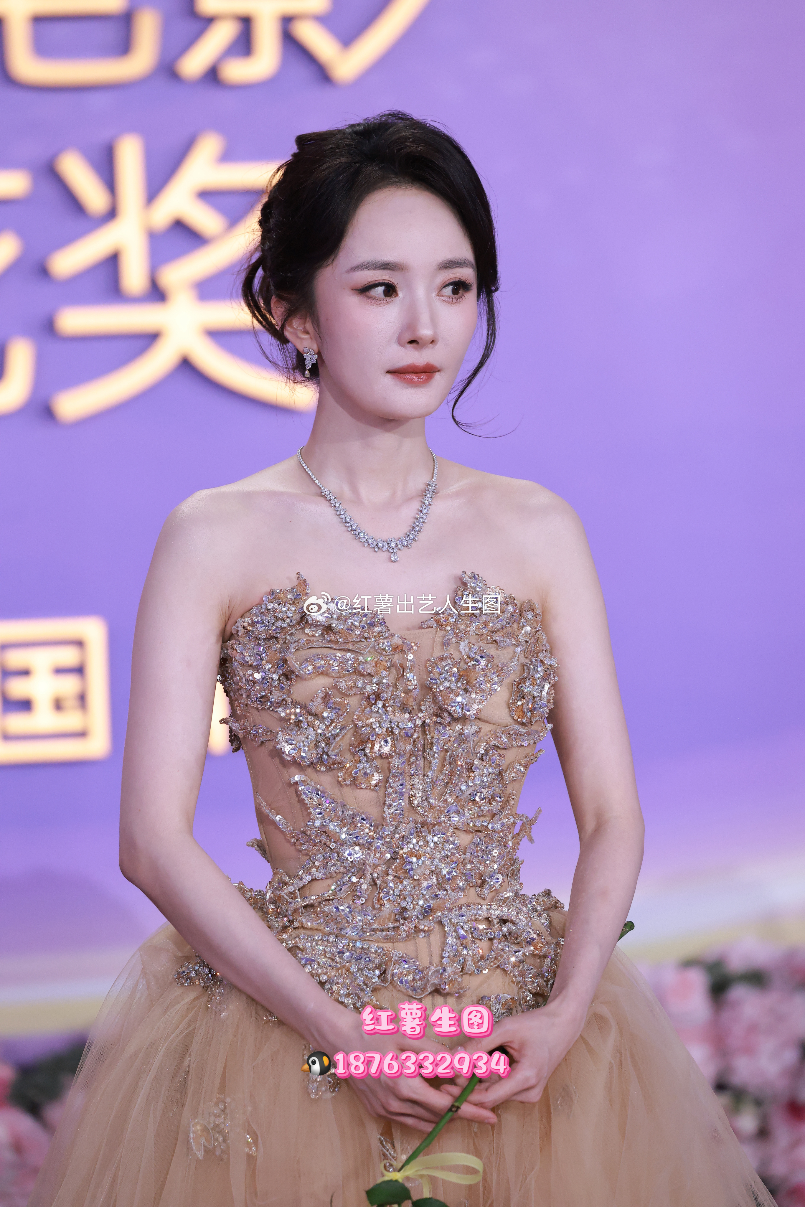 出杨幂 庄达菲百花奖红毯 