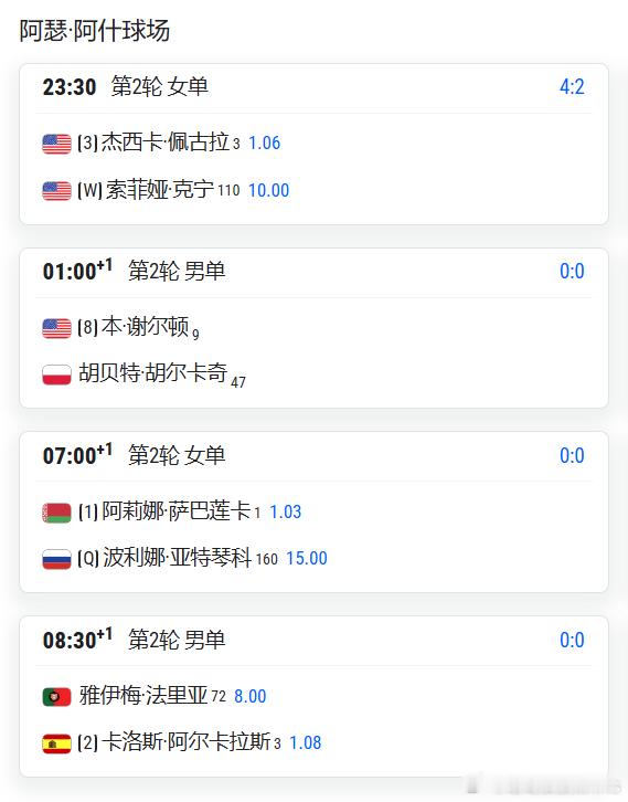 美网2026 9.2日赛程 男子值得关注的比赛早场比赛整点开23:00    梅