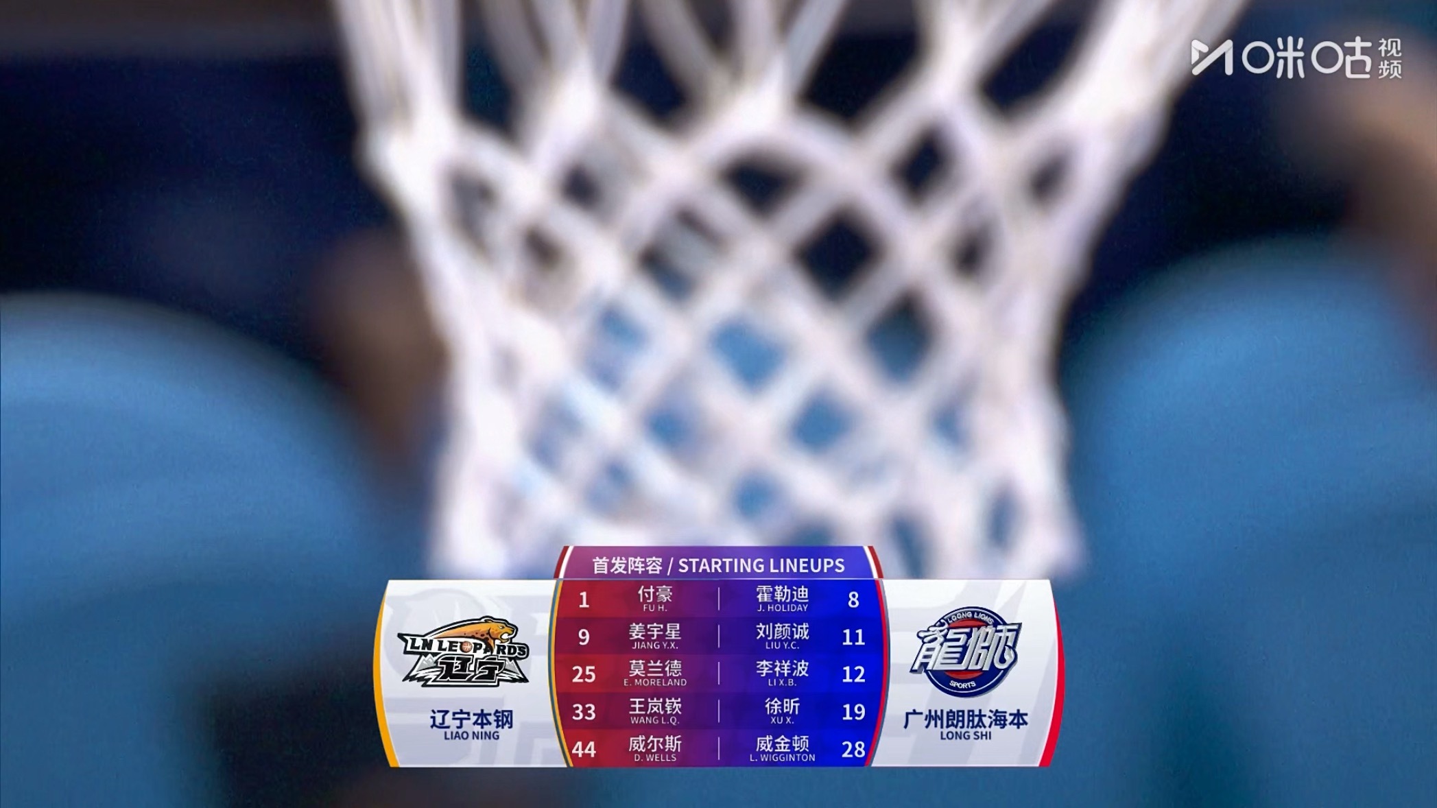 辽宁队今晚首发威尔斯搭档莫兰德辽宁男篮