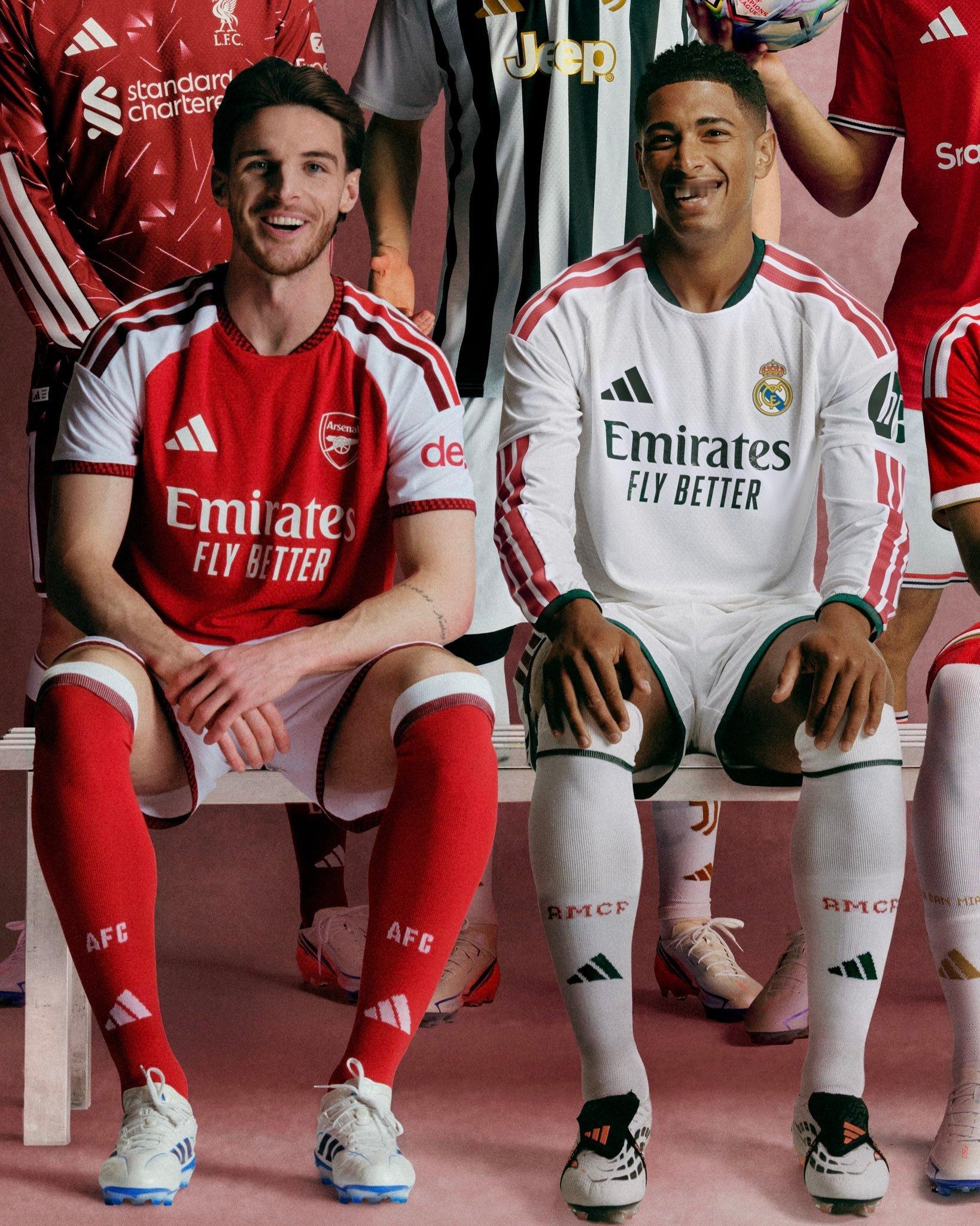 adidas球员展示新赛季球衣，有米贝😸贝林厄姆