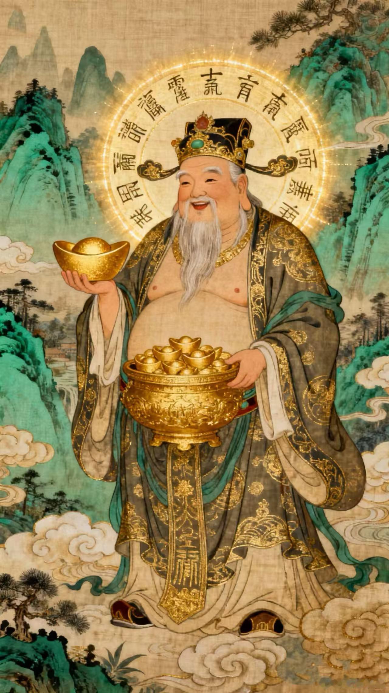 财神到🙏，纳五路金银入厅堂，驱散人际破财是非，稳守丰厚长久财库。年年收支有余，
