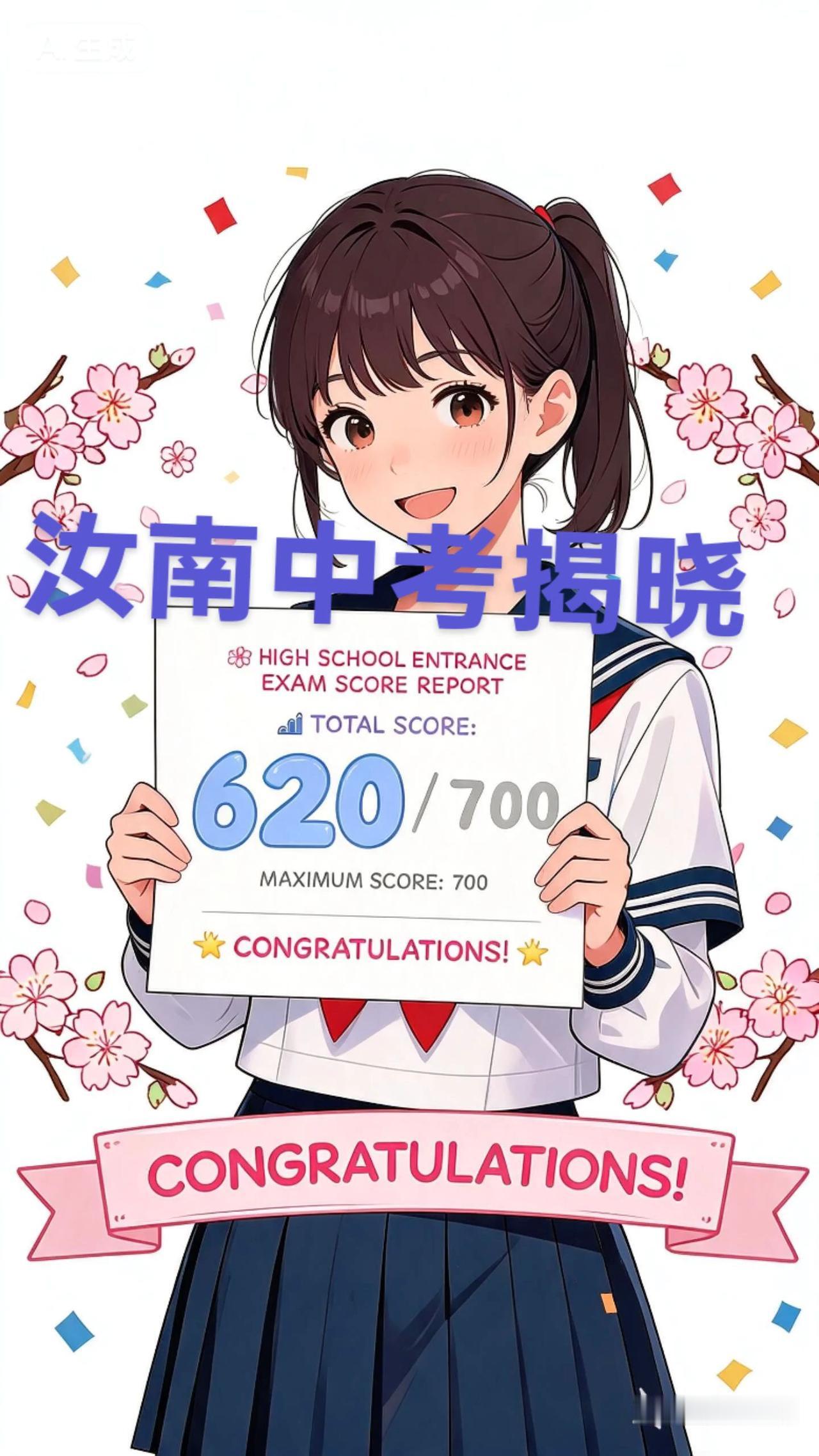 📝 汝南出分了，快来留下你的分数吧！分数只是青春的一站，不是人生的终点。得之坦
