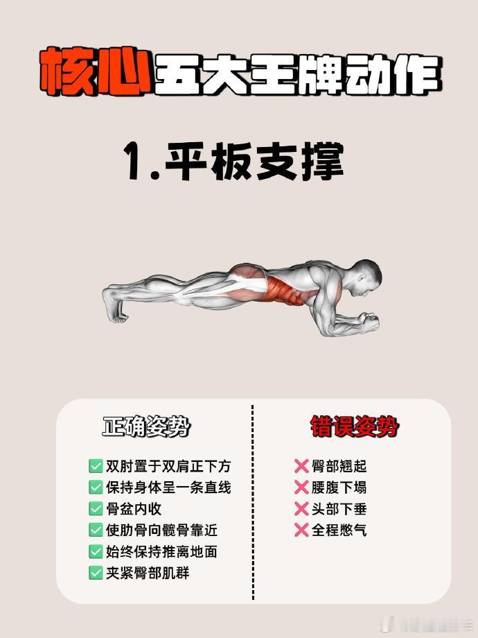 5 个核心王牌动作❗ 练出紧致腰腹想高效虐核心、get 紧致腰腹的宝子看过来🔥