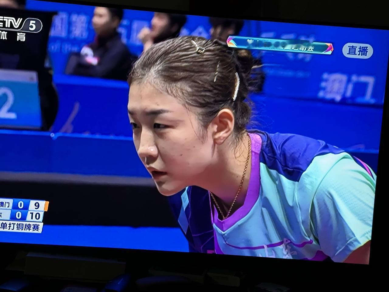 全运会乒乓球，女单铜牌争夺赛，对阵双方是陈梦与朱雨玲，两位都是老将，

在之前的