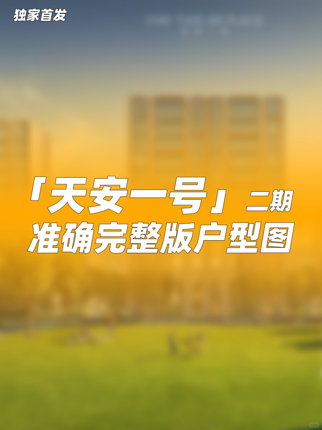 独家全网首发，天安一号二期全套户型图