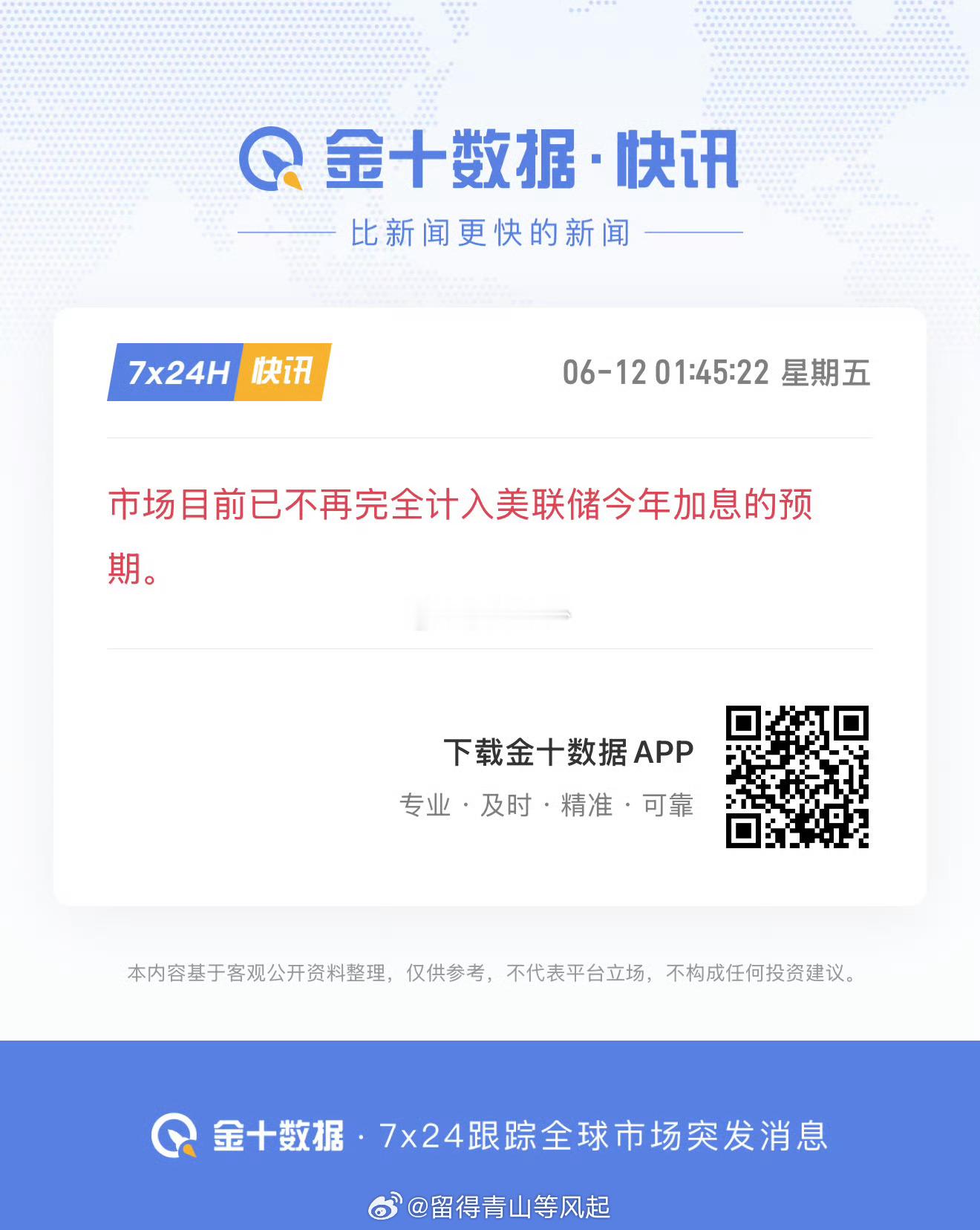 市场目前已经完全不考虑美联储 2026 年加息的预期。这才是美股暴涨的原因。 
