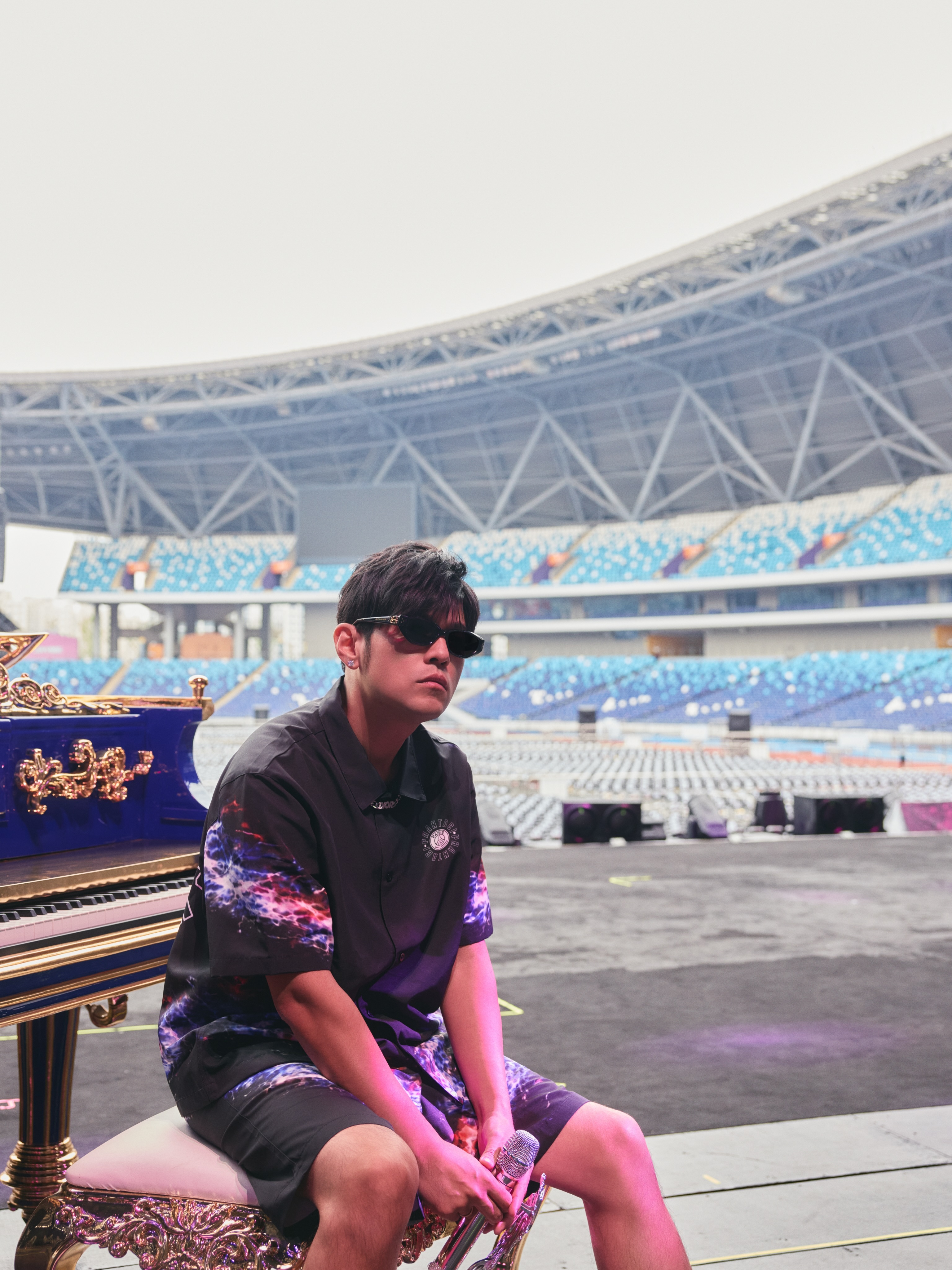 周杰伦温州演唱会 彩排照杰伦：准备开唱 