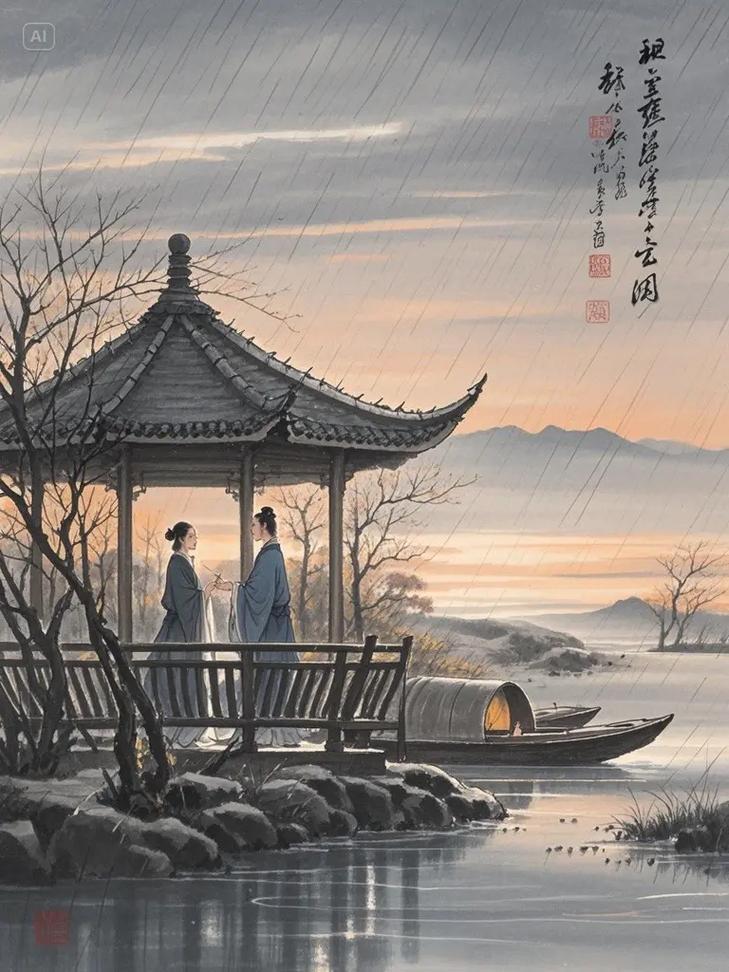 上联：古今千载雾凝雨；

（图片来自网络）
