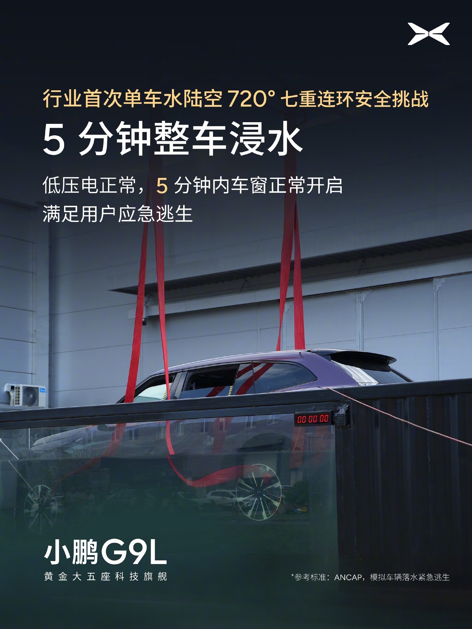 小鹏G9L挑战水陆空720度七重安全测试 安全，是大家买车的时候，最看重的点！而