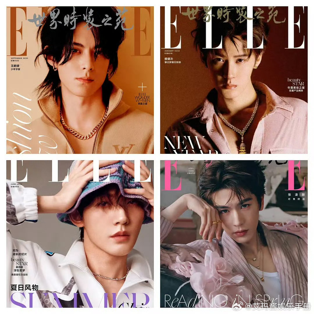 王鹤棣、檀健次、邓为、张凌赫elle封面，你get谁的时尚表现力？ 