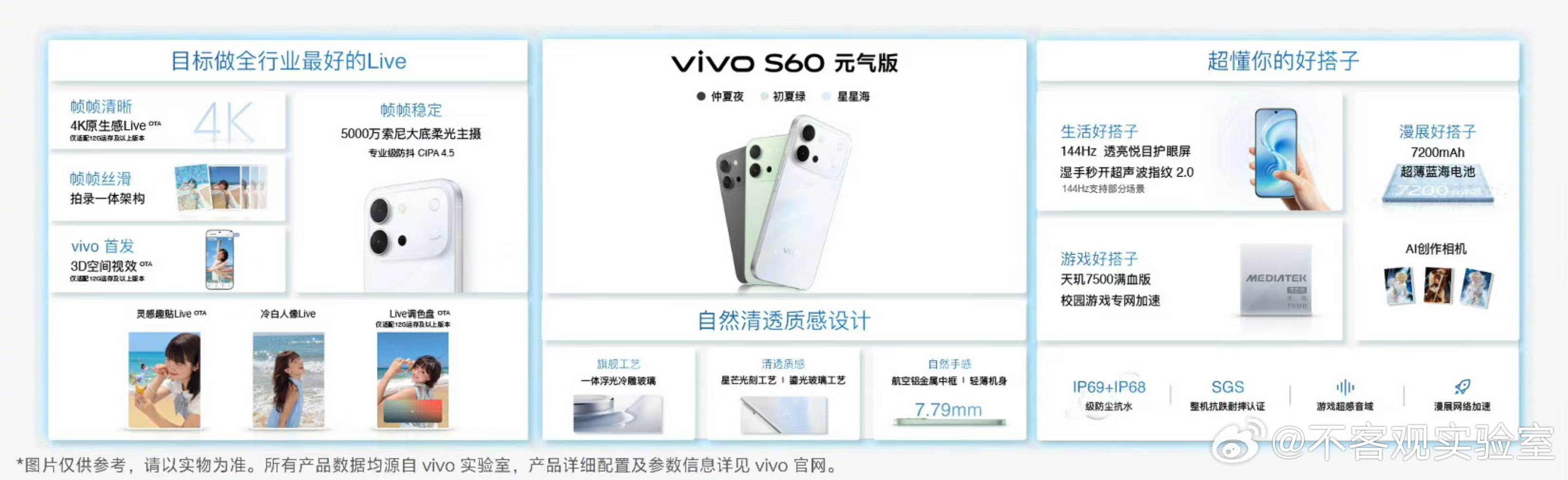 vivo S60 元气版总结：星芒光刻美学｜星芒光刻工艺、一体金属中框和一体浮光