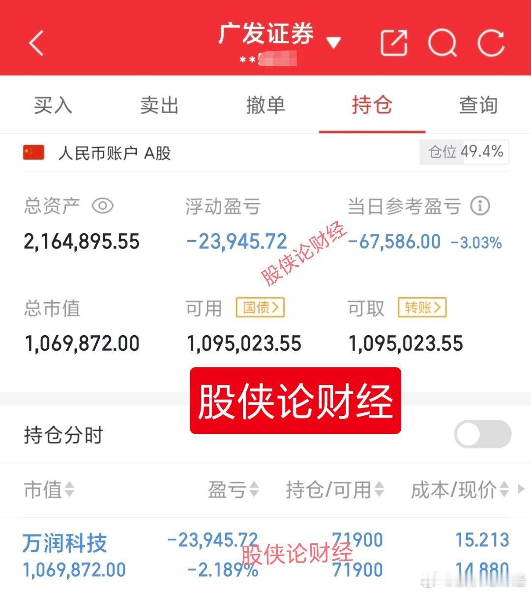 惨目忍赌的一天，持有继续观望一下。30万本金实盘记录（第81天）目前资金:216