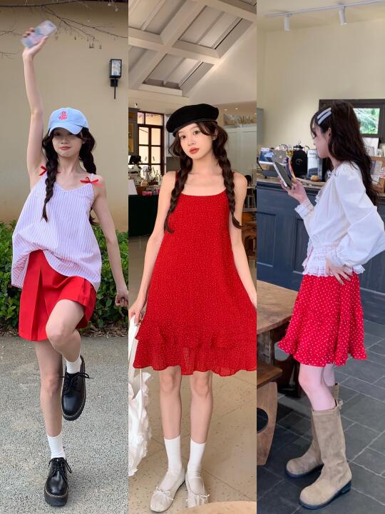 红色点缀氛围感穿搭分享🍒❣️📕