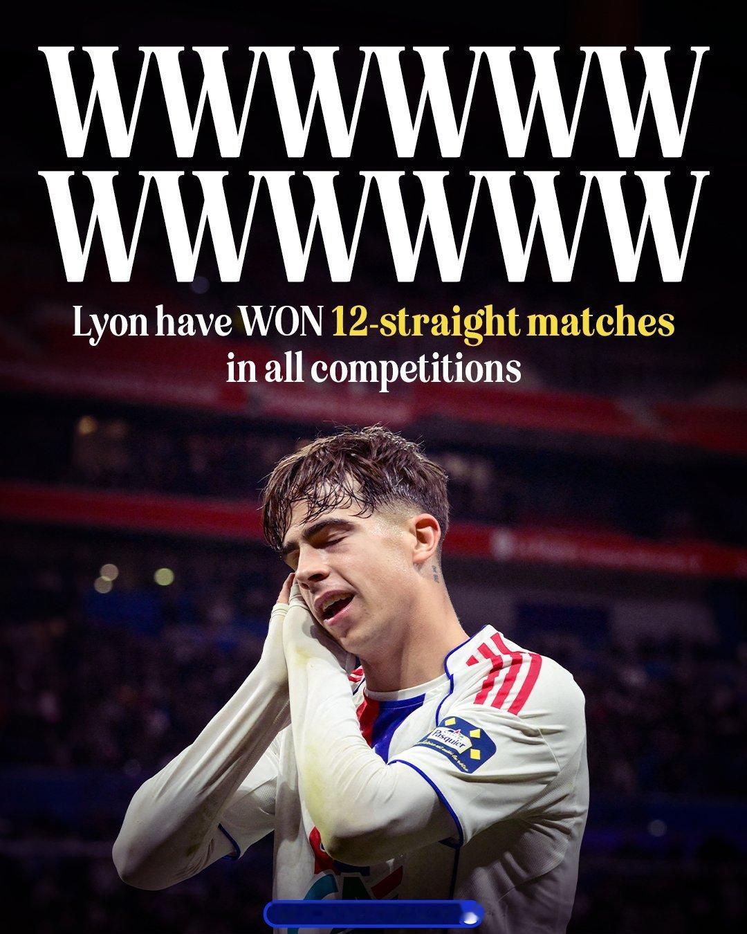 里昂各项赛事12连胜…丰师傅有能啊