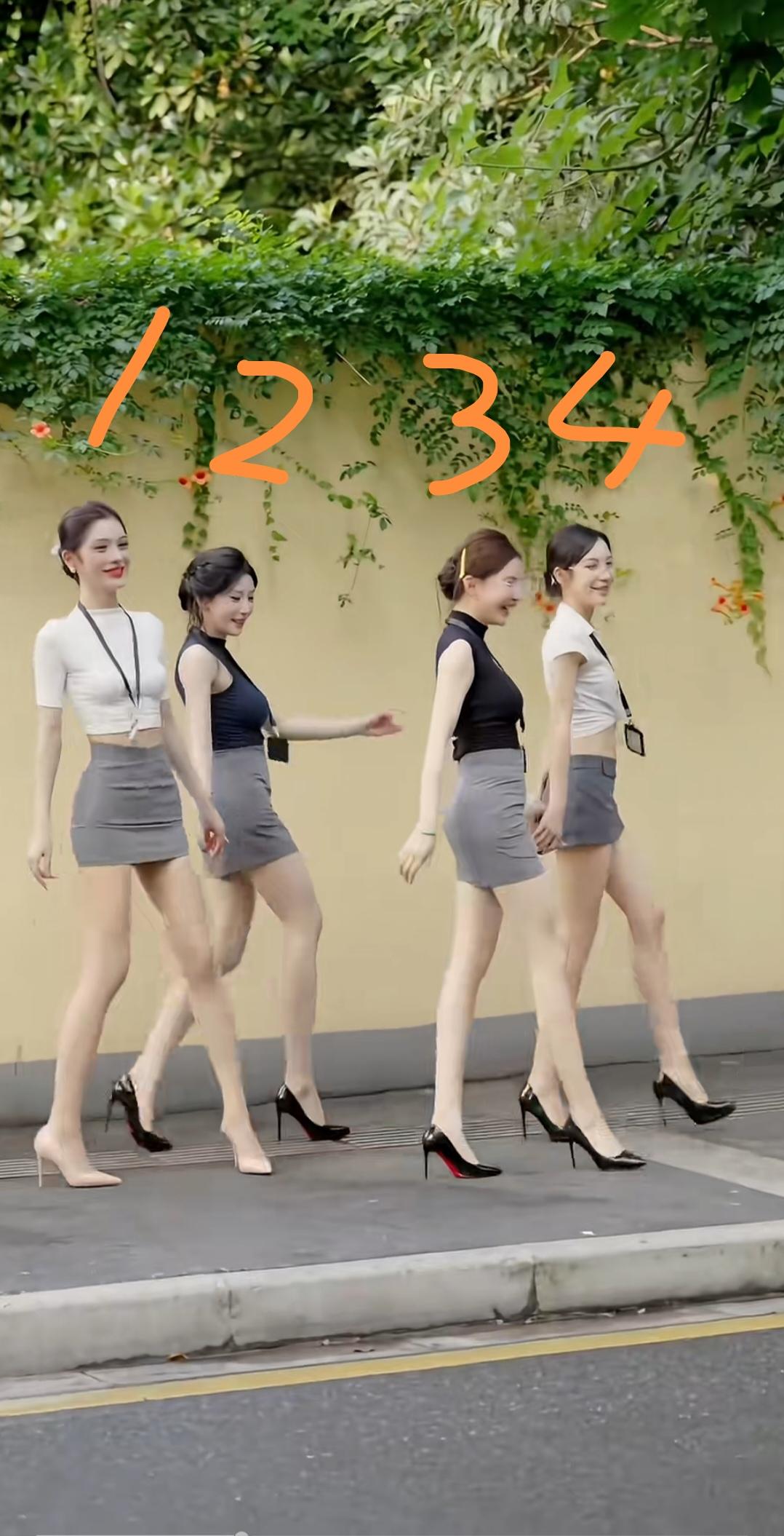 天啊，好羡慕这样的闺蜜团，不过1号美女，体型颜值更高一些。