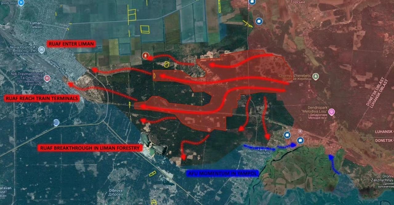 俄军取得重大进展！重回红利曼！
10月27日，俄军在红利曼方向取得重大进展，成功