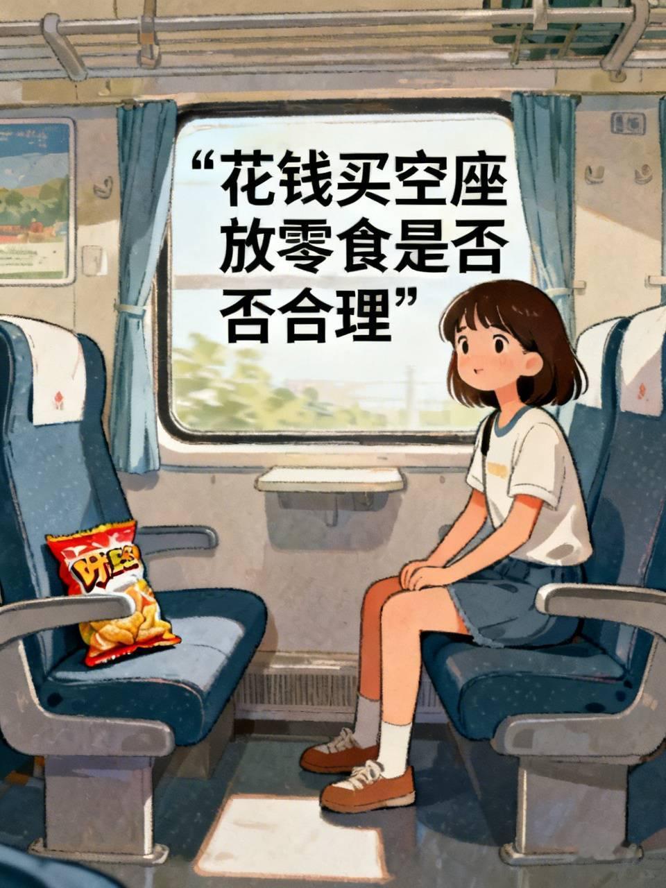 女孩买空座放零食是否合理应该是合理，花钱买空座就为了放零食，只是觉得女孩儿这是一