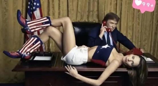 1999年特朗普和梅拉尼娅的合照，那时两人还没结婚，只是情侣，而拍下这张照片的人