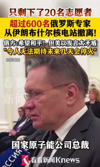 美以对伊朗动手后，俄罗斯直接把布什尔核电站的600多名技术人员全撤了，现场只剩2