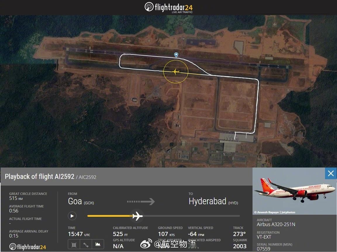 【心太大！滑行道直接要起飞】12月5日，印度航空一架A320neo（VT-EXT