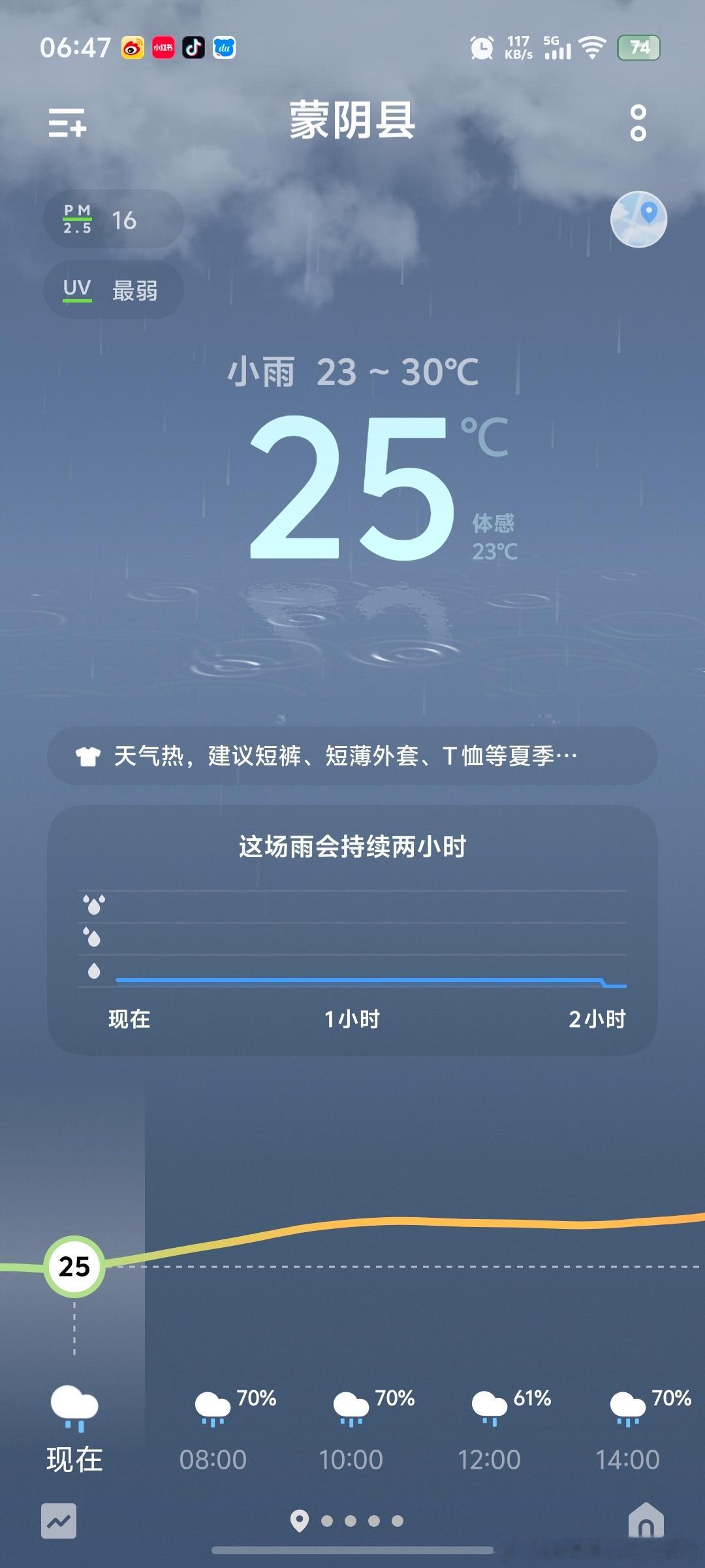 LH手机科技爱好者[超话] 昨天半夜开始下雨，一直到现在还没结束。盼了很久，可算