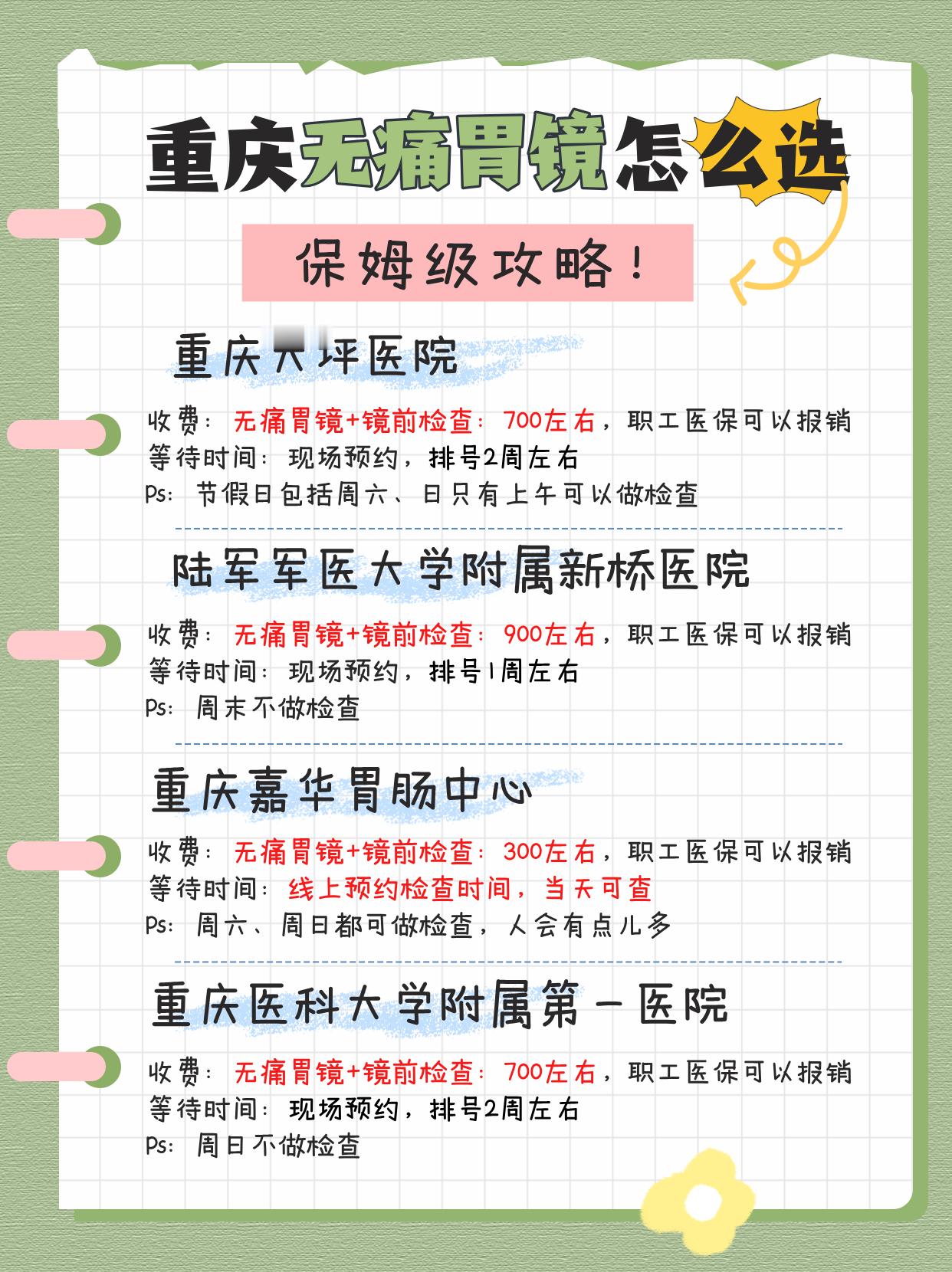 保姆级攻略！重庆做无痛胃镜检查怎么选？在做胃镜检查之前好长一段时间，只要一有空闲