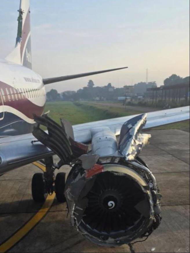 惊险画面曝光！波音737发动机空中爆炸 客机紧急迫降海外新鲜事 尼日利亚阿里克航