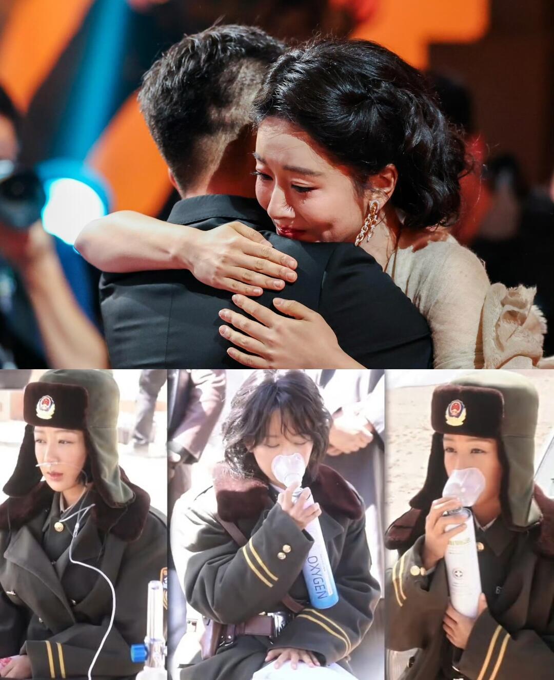 还以为杨紫白玉兰得奖一个氧气罐今天站在领奖台上落泪的那一刻，所有吃过的苦终于都有