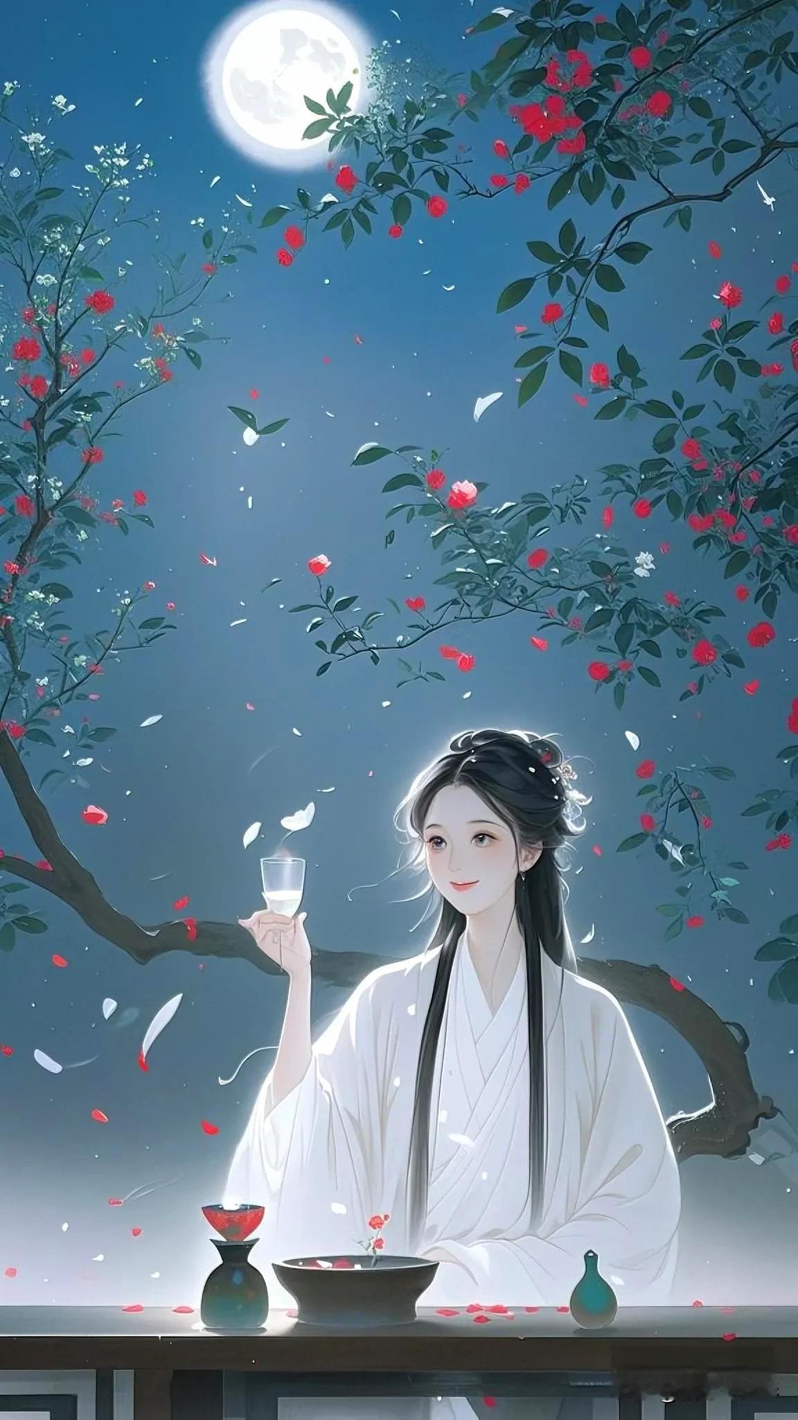 《醉清梦》
花下酌清风，
月盏微醺梦。
不知今何夕，
_____尾句待君续[比心